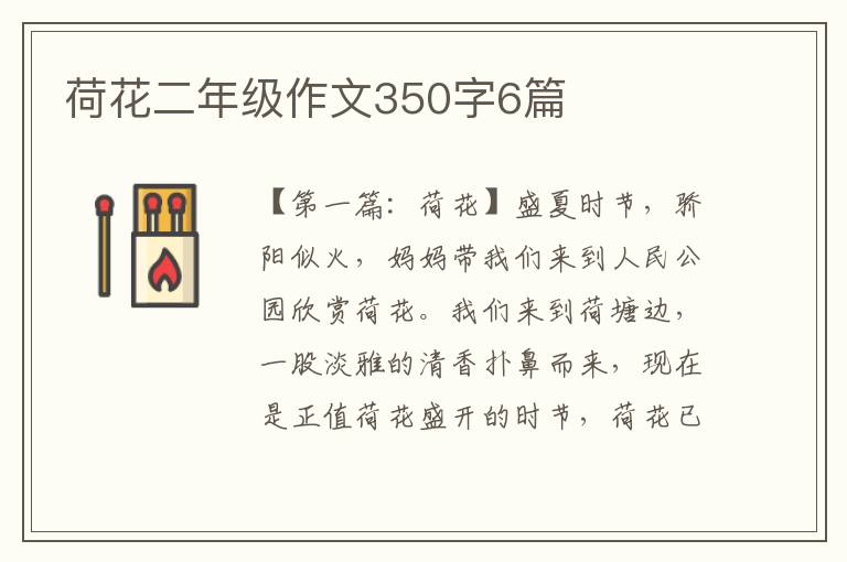 荷花二年级作文350字6篇