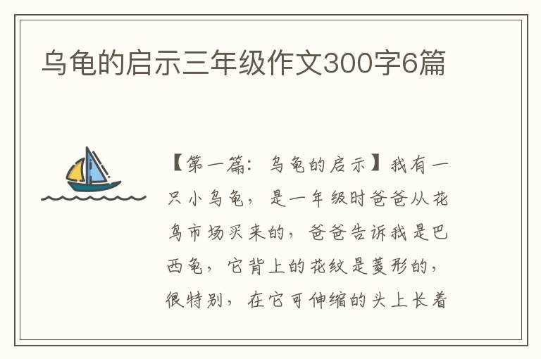 乌龟的启示三年级作文300字6篇