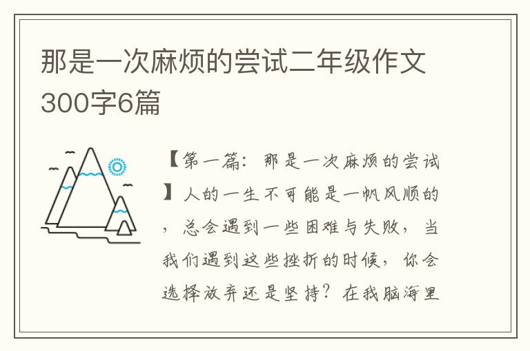 那是一次麻烦的尝试二年级作文300字6篇