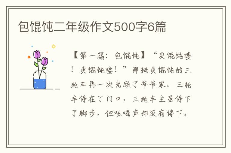 包馄饨二年级作文500字6篇