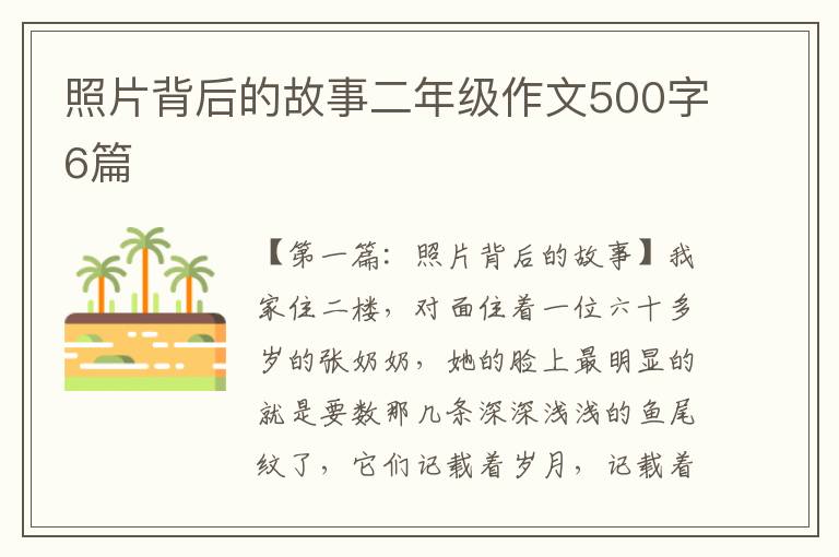 照片背后的故事二年级作文500字6篇