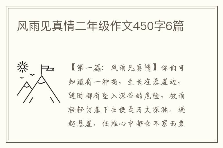 风雨见真情二年级作文450字6篇