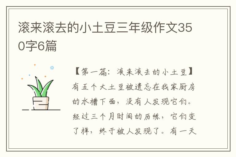 滚来滚去的小土豆三年级作文350字6篇