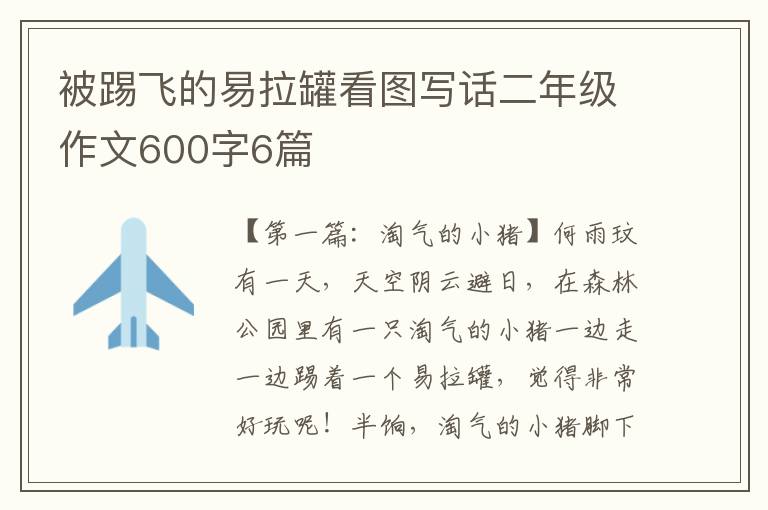 被踢飞的易拉罐看图写话二年级作文600字6篇