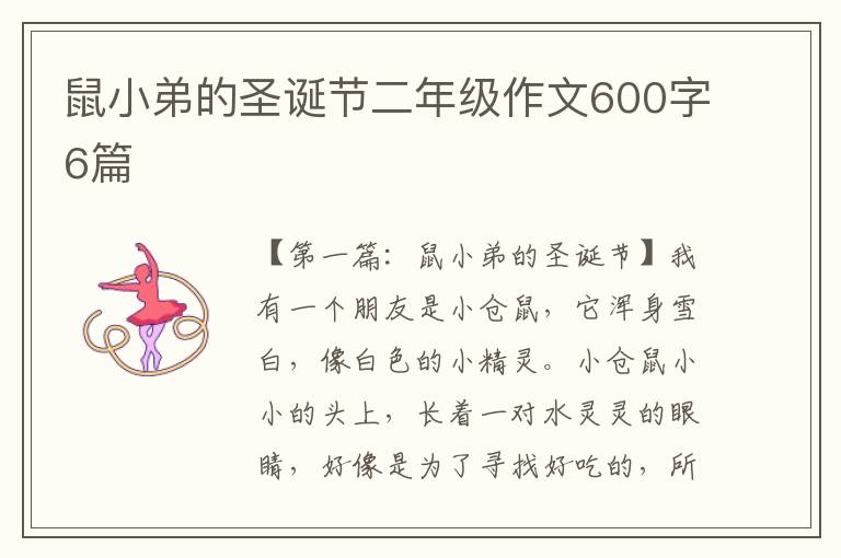 鼠小弟的圣诞节二年级作文600字6篇