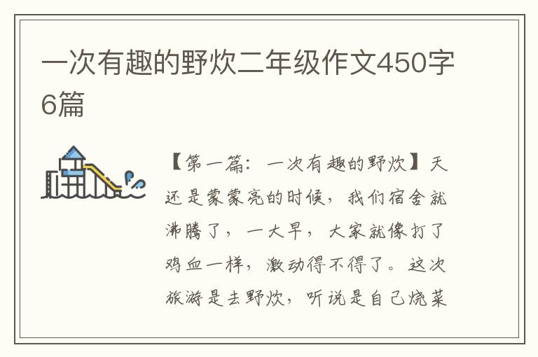 一次有趣的野炊二年级作文450字6篇