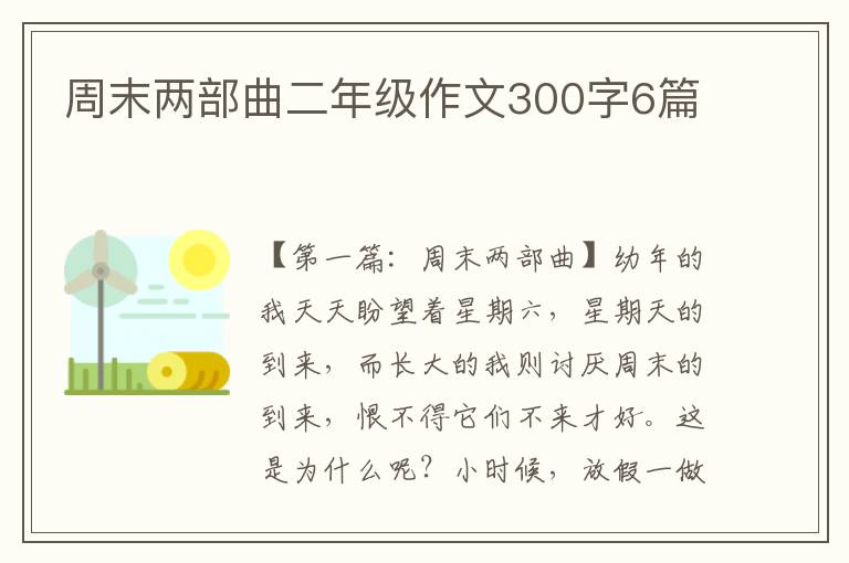 周末两部曲二年级作文300字6篇