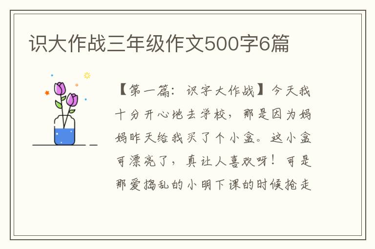 识大作战三年级作文500字6篇