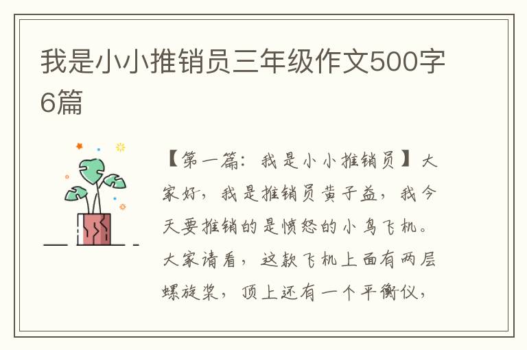 我是小小推销员三年级作文500字6篇