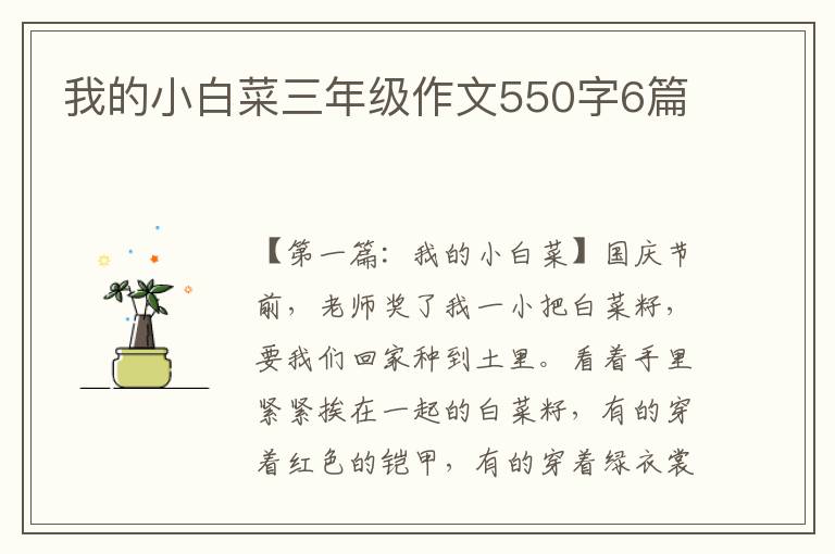 我的小白菜三年级作文550字6篇