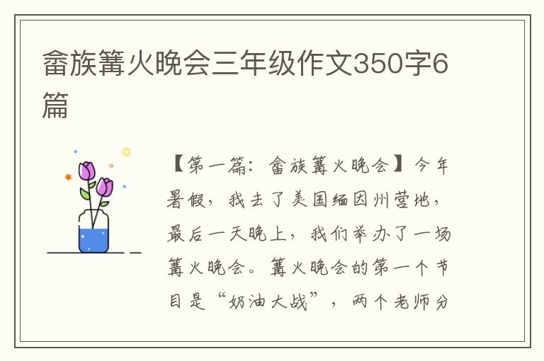 畲族篝火晚会三年级作文350字6篇