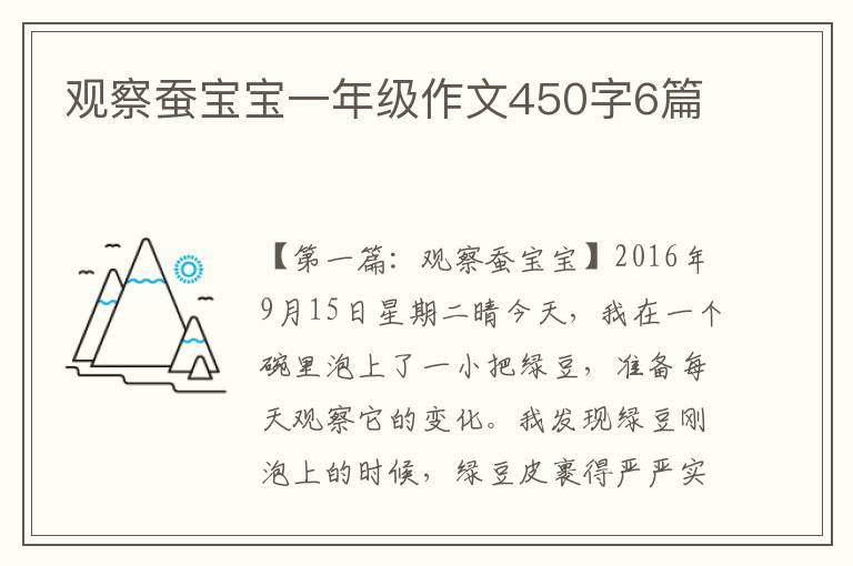 观察蚕宝宝一年级作文450字6篇