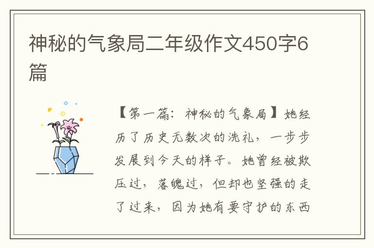 神秘的气象局二年级作文450字6篇