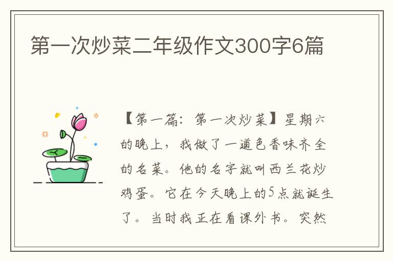 第一次炒菜二年级作文300字6篇