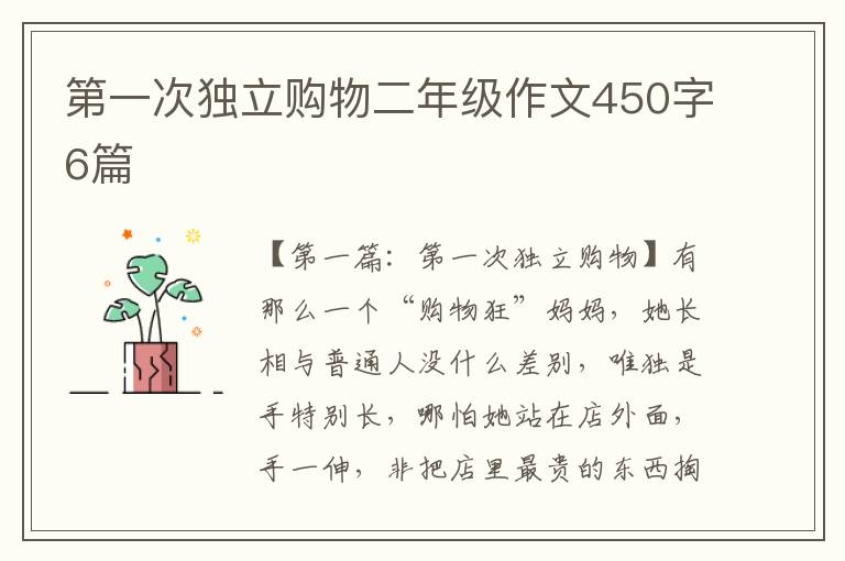 第一次独立购物二年级作文450字6篇