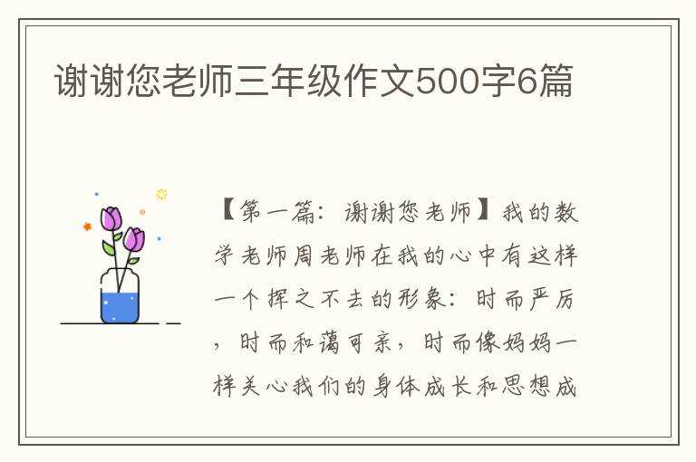 谢谢您老师三年级作文500字6篇