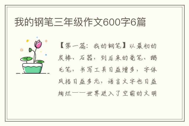 我的钢笔三年级作文600字6篇