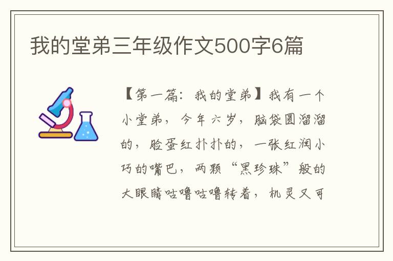 我的堂弟三年级作文500字6篇