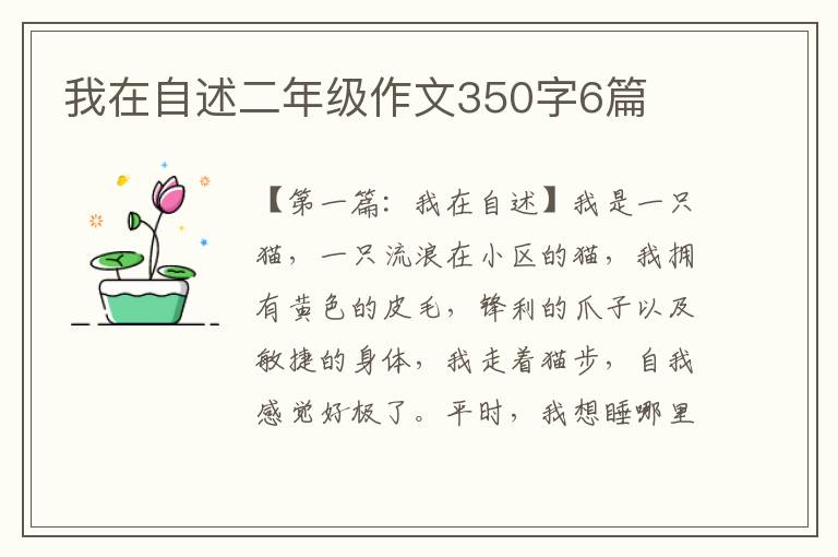 我在自述二年级作文350字6篇