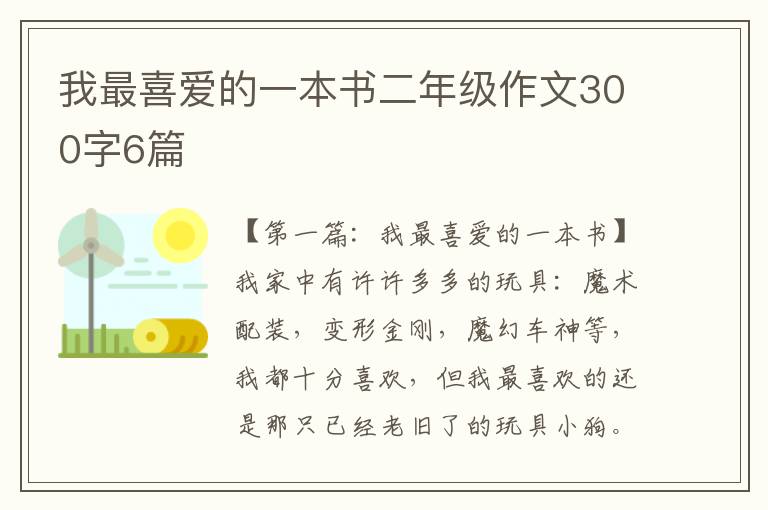 我最喜爱的一本书二年级作文300字6篇