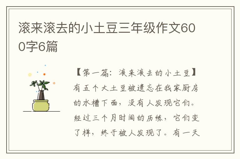 滚来滚去的小土豆三年级作文600字6篇