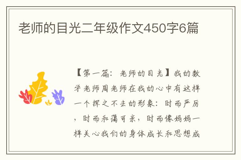 老师的目光二年级作文450字6篇