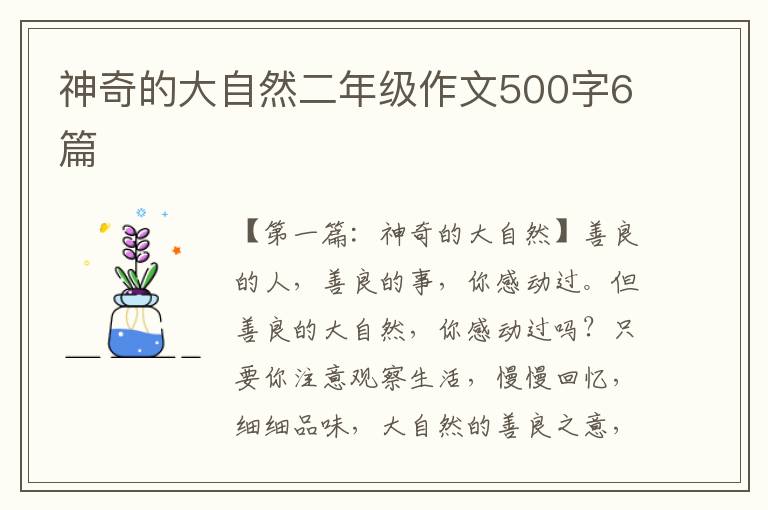 神奇的大自然二年级作文500字6篇