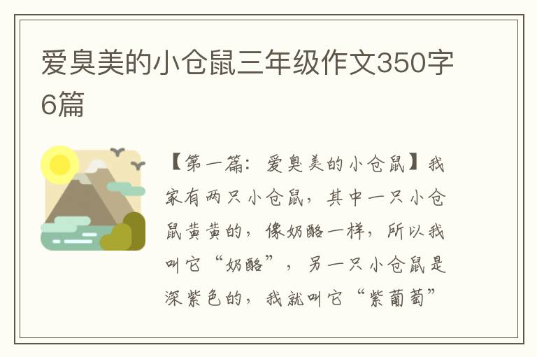 爱臭美的小仓鼠三年级作文350字6篇