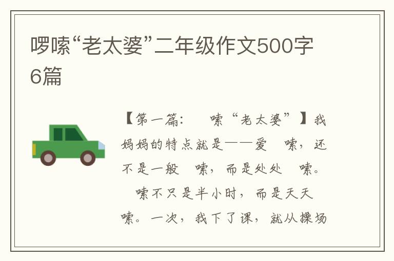 啰嗦“老太婆”二年级作文500字6篇