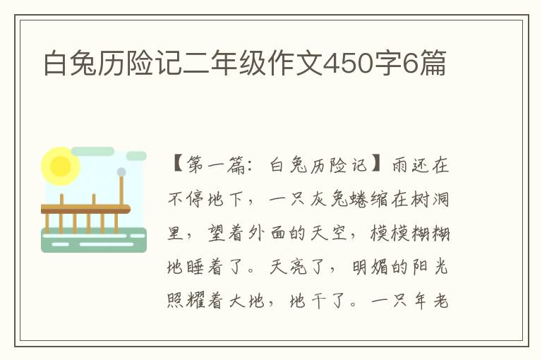 白兔历险记二年级作文450字6篇