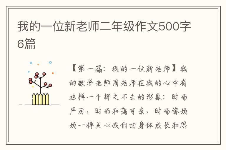 我的一位新老师二年级作文500字6篇