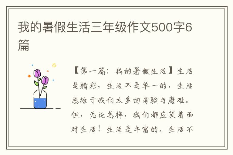 我的暑假生活三年级作文500字6篇