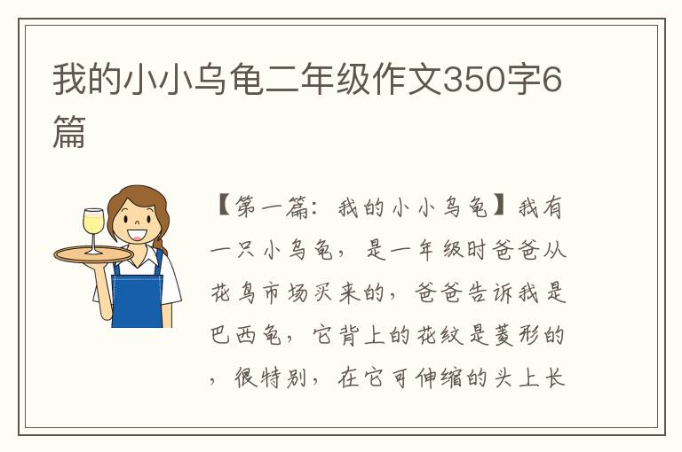 我的小小乌龟二年级作文350字6篇