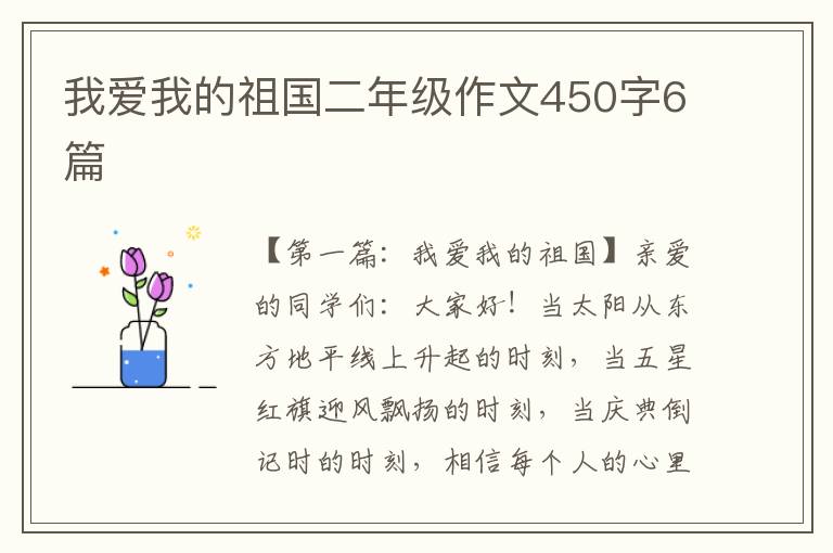 我爱我的祖国二年级作文450字6篇