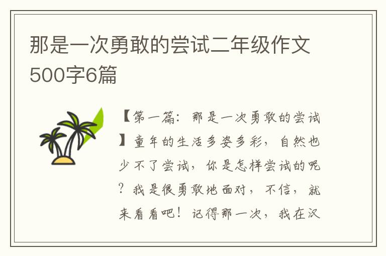 那是一次勇敢的尝试二年级作文500字6篇