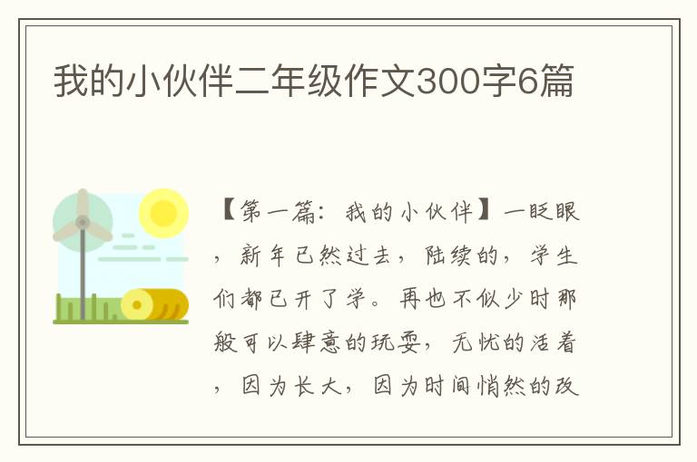 我的小伙伴二年级作文300字6篇