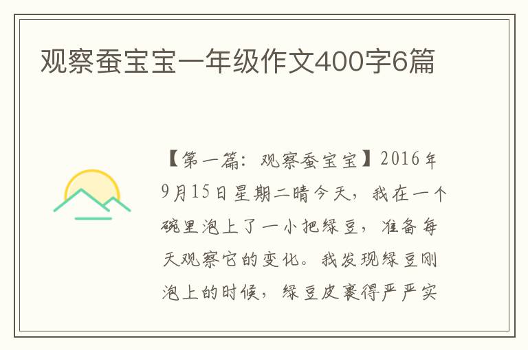 观察蚕宝宝一年级作文400字6篇