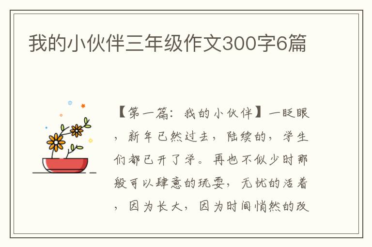 我的小伙伴三年级作文300字6篇