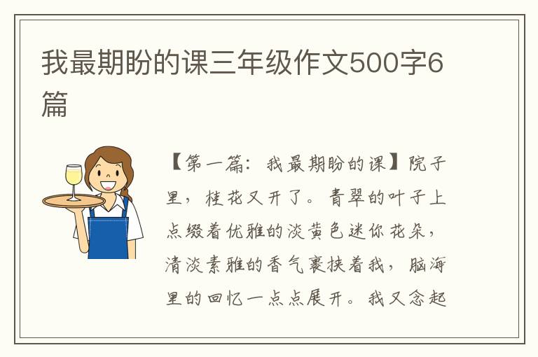 我最期盼的课三年级作文500字6篇