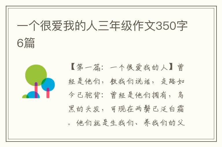 一个很爱我的人三年级作文350字6篇