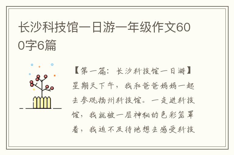 长沙科技馆一日游一年级作文600字6篇