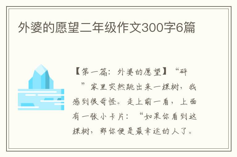 外婆的愿望二年级作文300字6篇