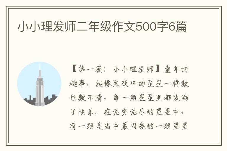 小小理发师二年级作文500字6篇