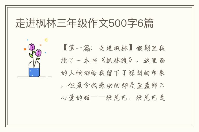 走进枫林三年级作文500字6篇