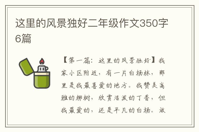 这里的风景独好二年级作文350字6篇