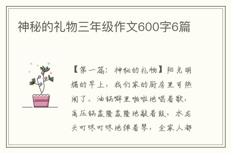 神秘的礼物三年级作文600字6篇