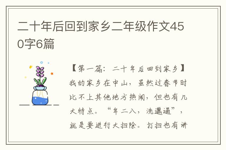 二十年后回到家乡二年级作文450字6篇