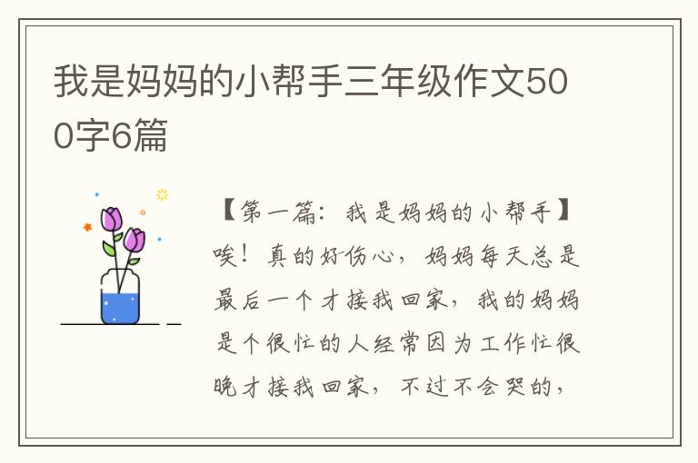 我是妈妈的小帮手三年级作文500字6篇