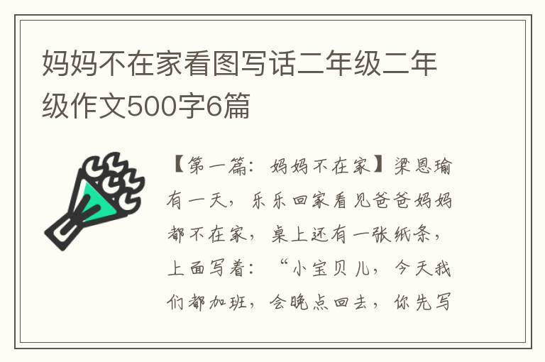 妈妈不在家看图写话二年级二年级作文500字6篇