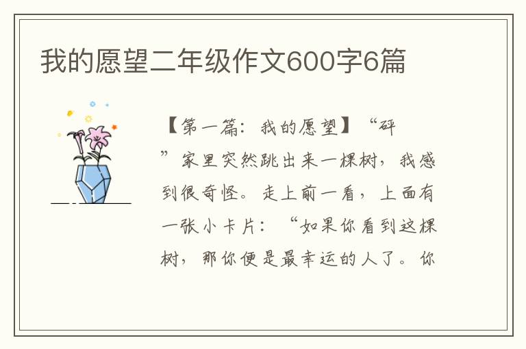 我的愿望二年级作文600字6篇